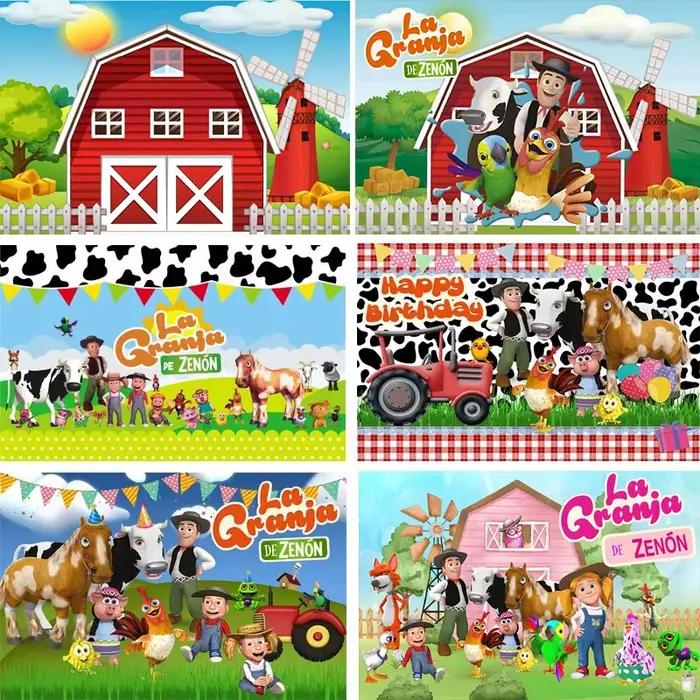 Thème De ferme d'herbe verte La Granja De Zenon fond De fête personnalisé décorer enfants 1er anniversaire bébé douche Photo toile De fond