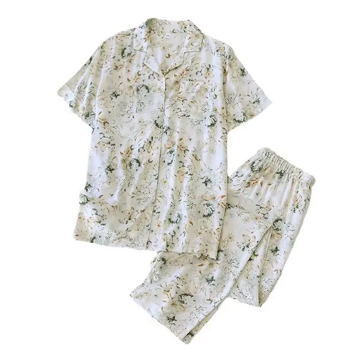 Ensemble pyjama d'été en coton et Viscose pour femmes