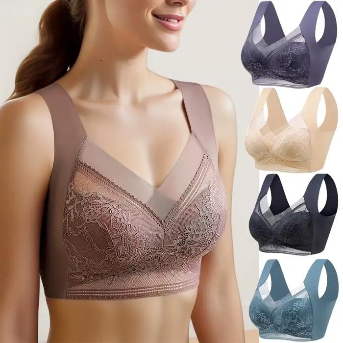 Soutien-gorge EAEOVNI sans couture dentelle push-up grand format pour femmes occasions quotidiennes grandes tailles