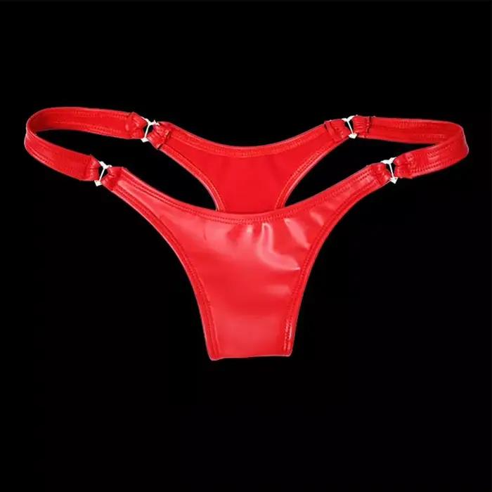 Slip Sexy en cuir PVC pour femmes