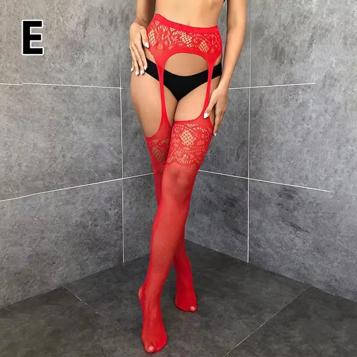 Bas résille avec porte-jarretelles pour femmes, collants, porte-jarretelles, bonneterie sexy, noir, mode