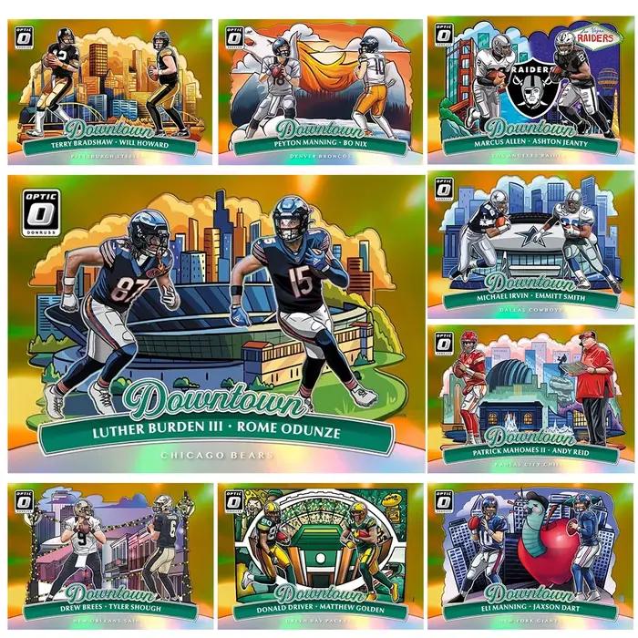 Cartes de collection laser DIY de football américain de la ville, avec Drew Brees, Patrick Mahomes, Bonix, Jalen Hurts – Cadeaux de Noël
