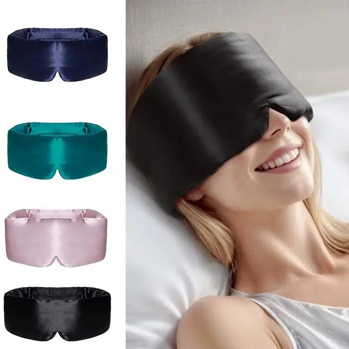 Masque de sommeil en soie de mûrier 100%, patch oculaire bloquant la lumière, pour voyage et sieste, masque de sommeil doux et rembourré, Slaapmasker