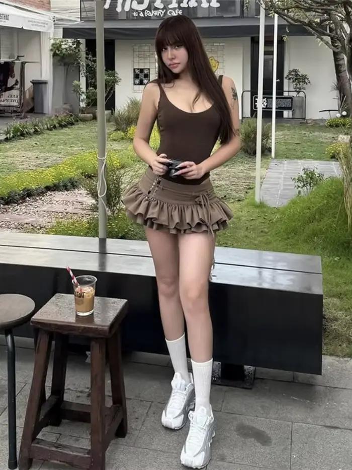Body marron uni, Lingerie Sexy