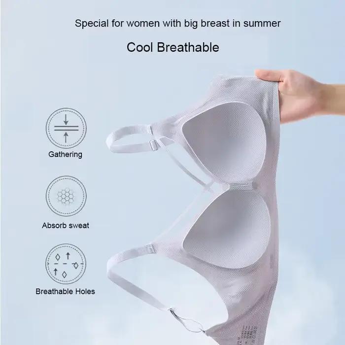 Soutien-gorge sans fil respirant à bonnets fixes pour femmes grandes tailles (M-6XL) – Idéal pour poitrines généreuses (40-120 kg) – Effet minimisant