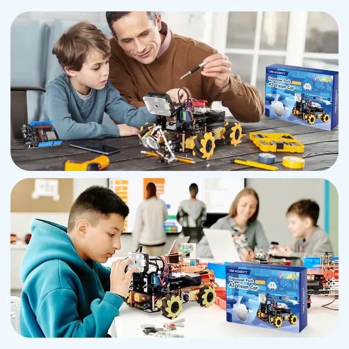 Kit de voiture robot ACEBOTT AI avec détection et suivi d'objets en temps réel pour kit de programmation robotique intelligente Arduino