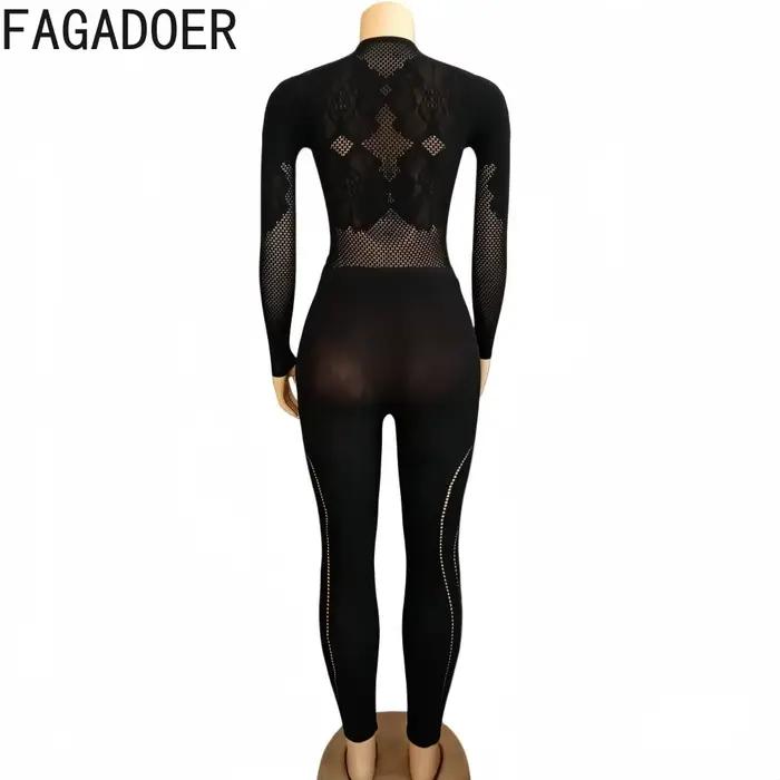 FAGADOER – tenue deux pièces sexy ajourée pour femme