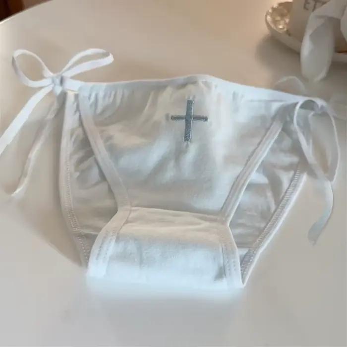 Sous-vêtement imprimé croisé à lacets pour cosplay d'infirmière