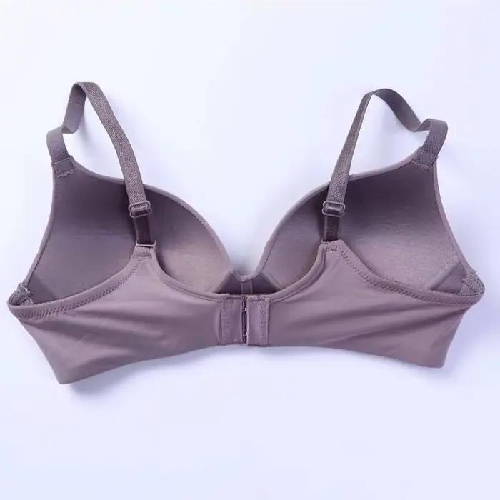 Soutien-gorge en soie glacée pour femme, confortable, sans armatures, sexy, push-up, lingerie simple, sans couture, brassière