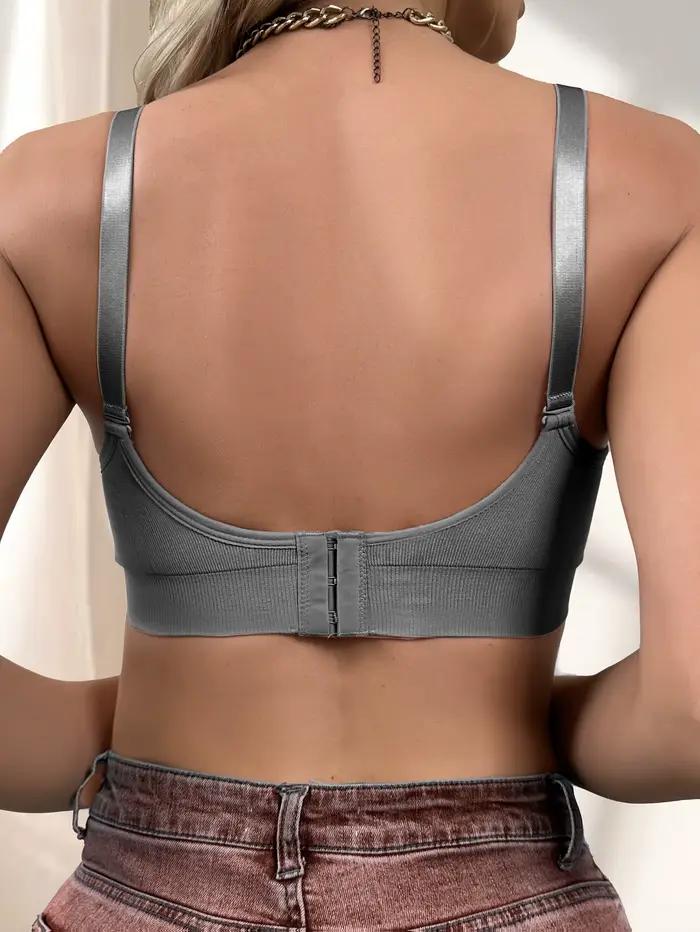 Soutien-gorge d'allaitement une pièce côtelé boutonné sur le devant sans fil