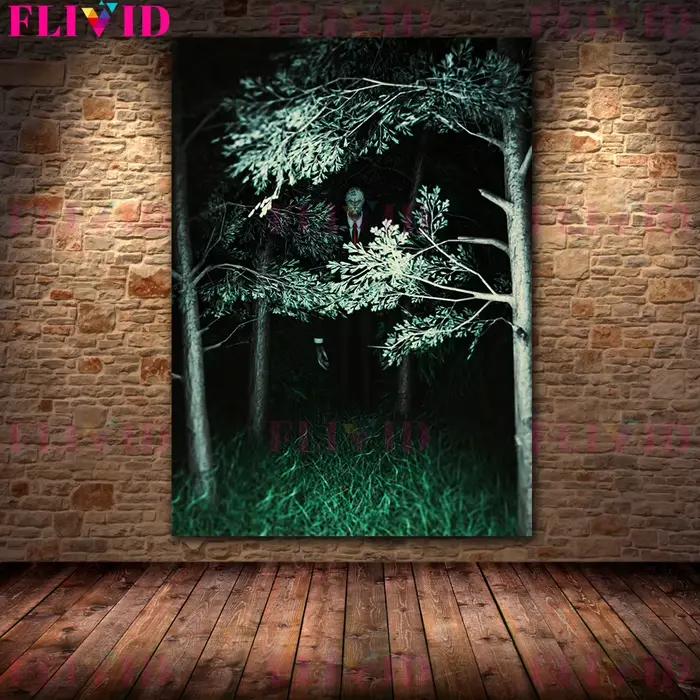 Toile d'Art Mural de Scènes de Film Effrayant et d'Horreur, Peinture de Démons dans la Nuit Noire, Affiche et Impression pour Décoration de Salon
