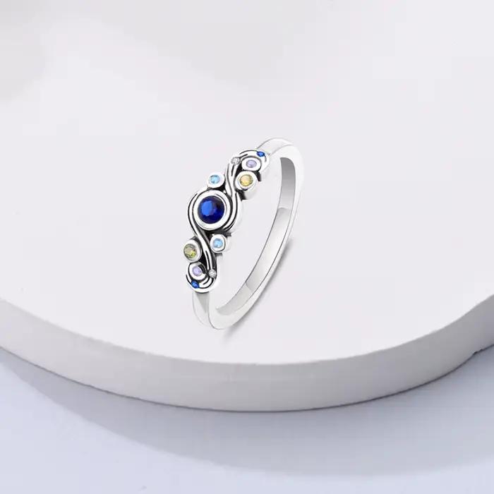 Bague originale en argent Sterling 925 Van Gogh, nuit étoilée, bijoux pour femmes et filles, cadeaux d'anniversaire