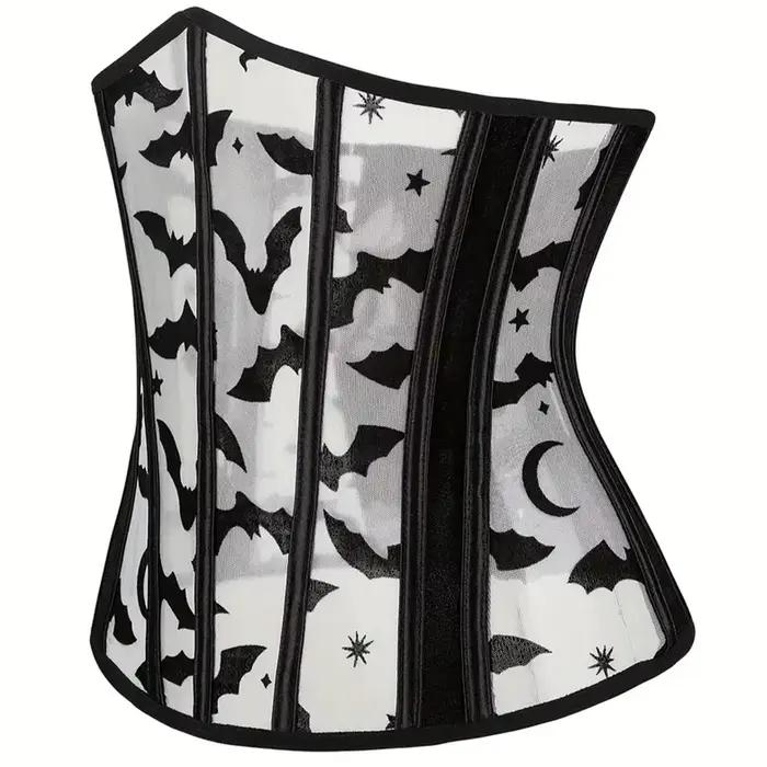 Corset royal façonnant le corps, sous-vêtement fin et respirant, style d'été avec une taille cintrée et une maille désossée en plastique, sexy
