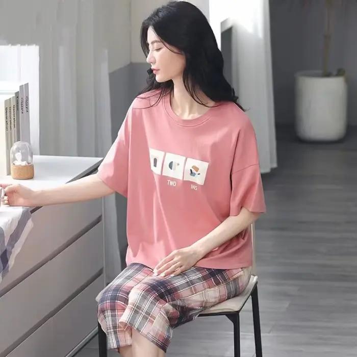 Pyjama d'été à manches courtes pour femmes