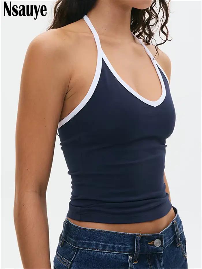 Nsauye – Nouveaux débardeurs sexy Y2K pour femmes, style club, dos nu, mini, moulants, sportifs, mode été 2026, sans manches, streetwear