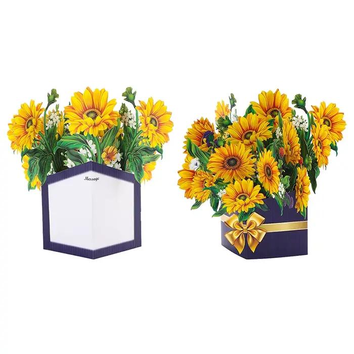 Carte pop-up 3D pour la fête des mères, bouquet de fleurs, carte de vœux pour maman, cadeau artisanal DIY pour la fête des mères, fournitures de décoration