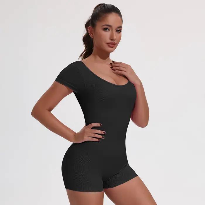Combinaison côtelée sans dos pour femme
