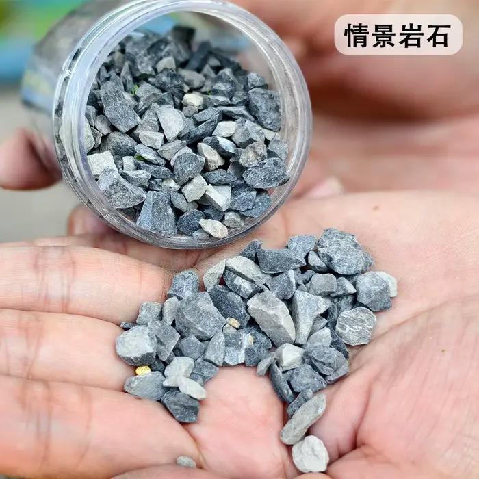 140ML Gravier miniature naturel, micro-roches broyées pour table de sable DIY, aménagement paysager, voies de trains de jardin et pavage de routes