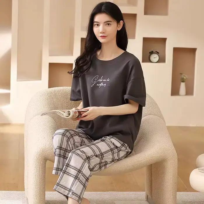 Pyjama d'été à manches courtes pour femmes