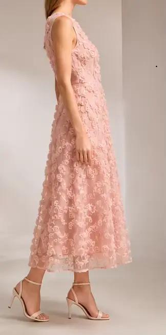 Robe florale 3D en maille romantique pour femme, élégante, pour soirée formelle, été, printemps, sortie chic, remise de diplôme, Noël, Nouvel An