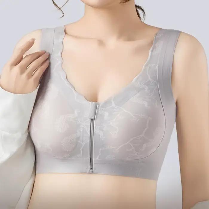 Soutien-gorge réglable post-mastectomie avec fermeture éclair sur le devant