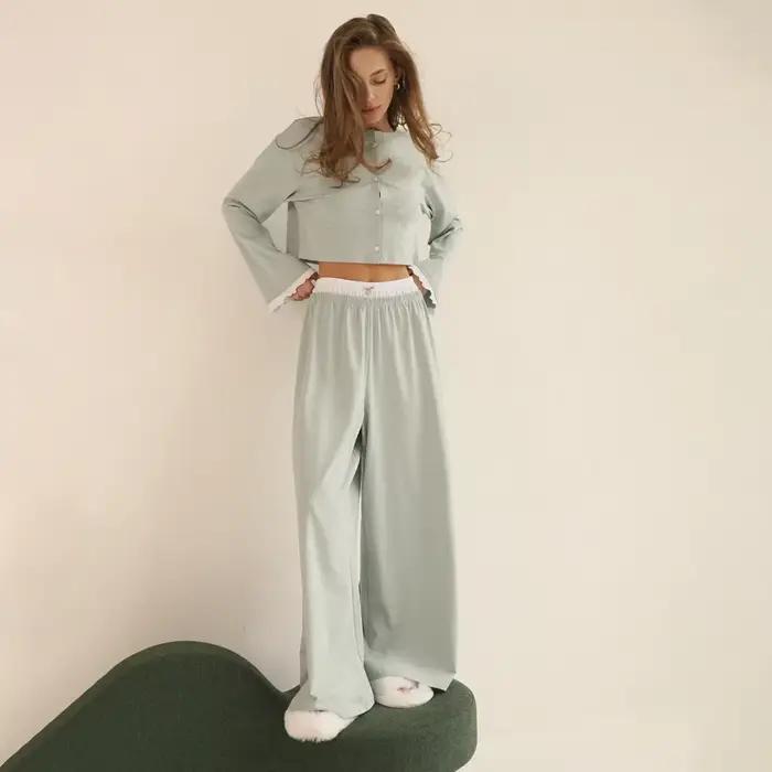 Faux deux pièces à manches longues et pantalon