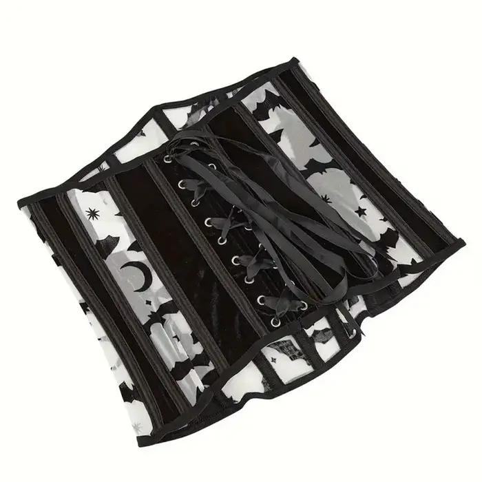 Corset royal façonnant le corps, sous-vêtement fin et respirant, style d'été avec une taille cintrée et une maille désossée en plastique, sexy