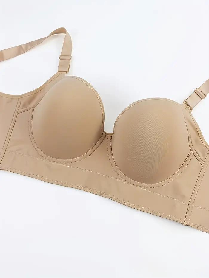 Tailles européennes avec bordures en acier, soutien-gorge anti-affaissement froncé, dos sportif et élégant, dos en V profond et soutien-gorge sexy
