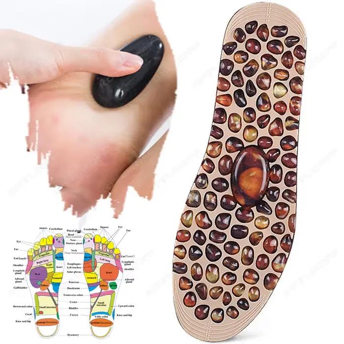 Semelles intérieures de Massage des pieds en caoutchouc souple, pavé, thérapie de réflexologie des pieds, coussin d'acupression, améliore la Circulation sanguine, semelle de pied unisexe