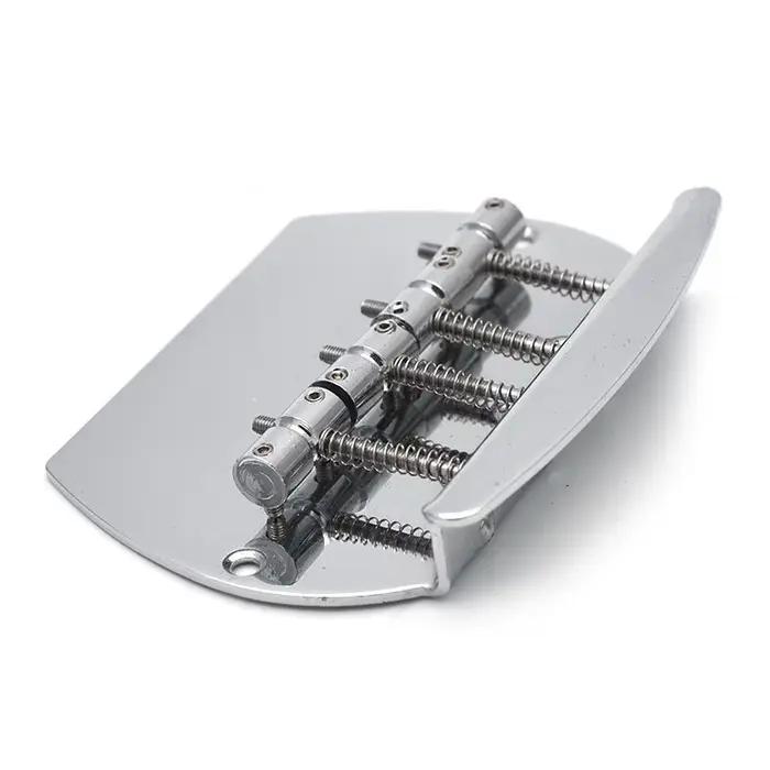 Un ensemble de plaques de base incurvées chromées, pont de selle Vintage 4 5 cordes pour accessoires de guitare basse, cordes à travers le pont ou le corps