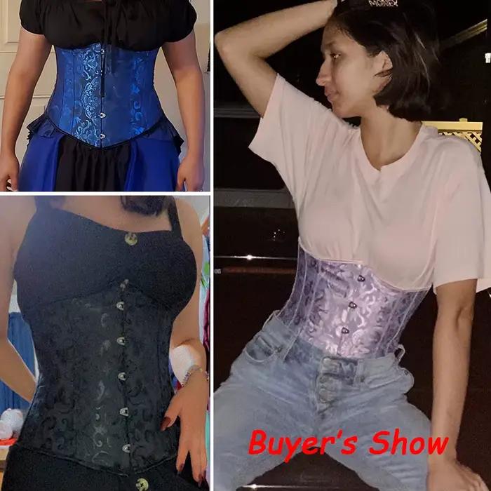 Corset sous le buste Floral Push Up désossé Bustier Gothique Korsett pour femmes avant Busk Gorset Korse Sexy