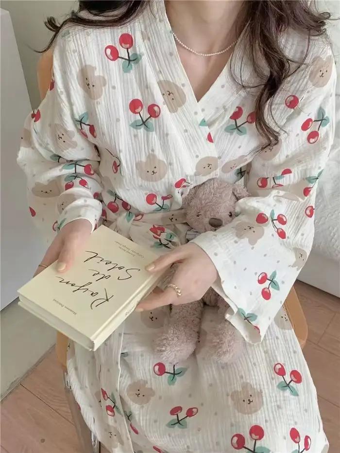 Nouvelle robe kimono à manches longues pour femmes