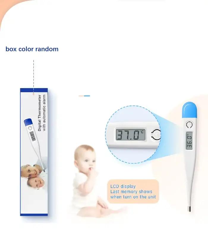 Lot de 2 thermomètres numériques pour la fièvre, mesure orale, axillaire ou rectale, affichage LCD électronique, haute précision, offre spéciale