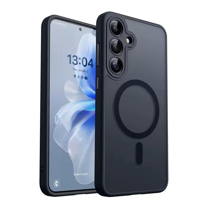 Coque de luxe mate pour Samsung Galaxy A57 A56 A17 A36 A16 A36 A37 5G S26 S25 S24 Ultra Plus FE S25Plus S24FE S25FE, housse Magsafe