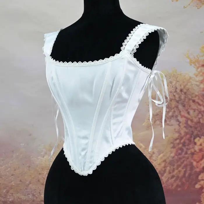 Corset femme Sexy rouge noir blanc Corsets haut à lacets Vintage gothique Bustiers soirée élégant dentelle Corsage minceur