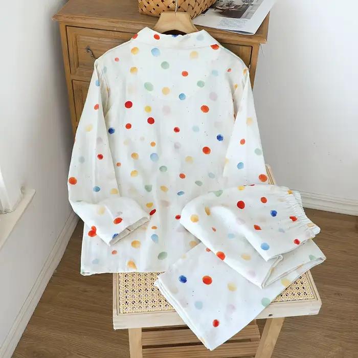 Pur coton femmes pyjama pantalon ensembles printemps automne robe de nuit pour dames Pyjamas vêtements de maison