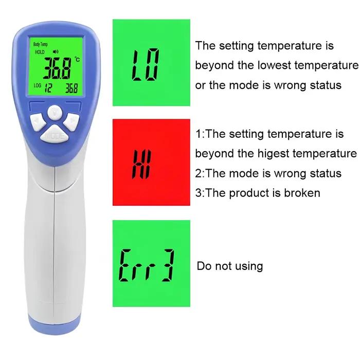 Thermomètre frontal infrarouge médical sans contact ℃ / ℉ Outil de mesure rapide de la température corporelle 1S pour bébé et adulte