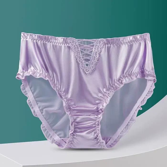 Ropa intérieur para mujeres culottes sexy femmes dentelle surdimensionné lenceria creux respirant lingerie coton