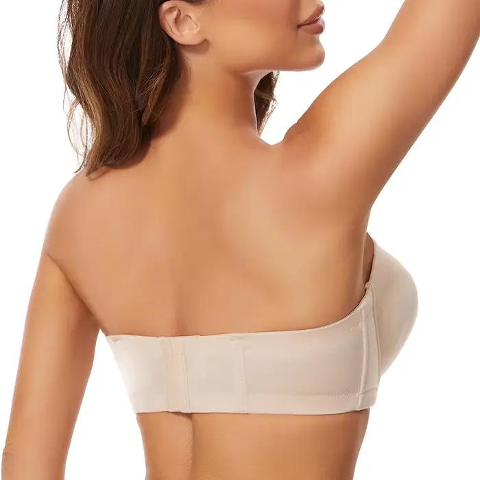 Sheroine Soutien-gorge sans bretelles grande taille Push Up à armatures Couverture complète Soutiens-gorge rembourrés légers pour gros seins Lisse et confort avec support