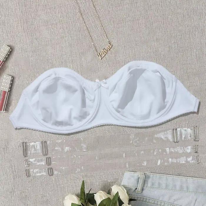 PLUSGALPRET-Soutien-gorge sans bretelles avec fil, simple, invisible, dos nu, grande taille 38C 38D 40C 40D 42C 42D 44C 44D-044