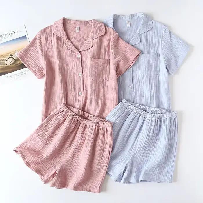 Shorts à manches courtes en coton pour femmes, pyjama moderne et décontracté pour les nuits d'été chaudes, idéal pour le confort et la beauté