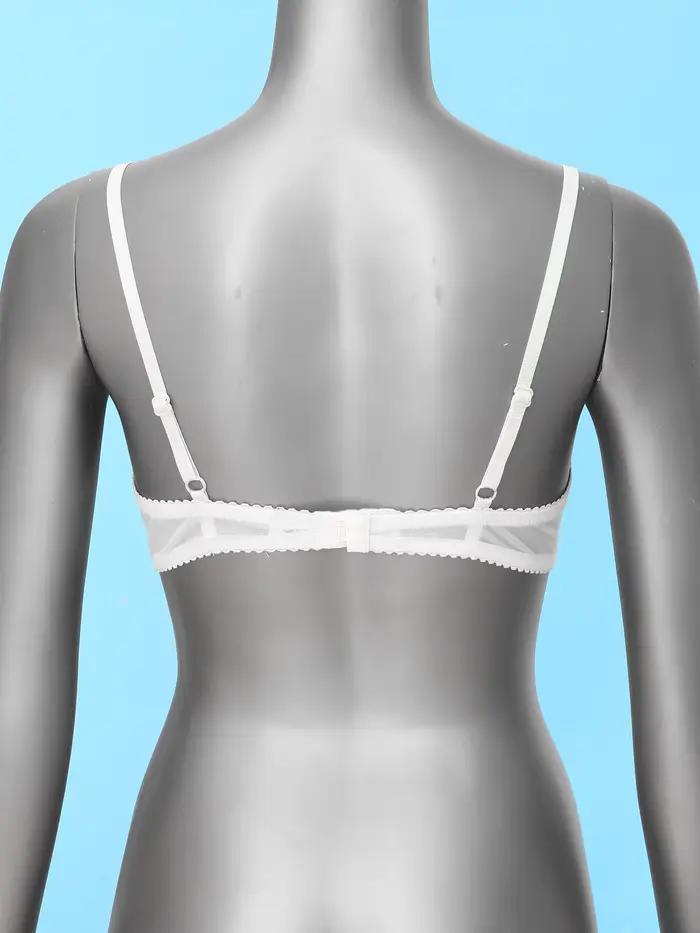 Soutien-gorge à armatures en dentelle transparente pour femme, style sexy, bretelles ajustables, push-up sans doublure, sous-vêtements, standardisation, poitrine nue résolution, occassions romantiques et cadeaux spéciaux