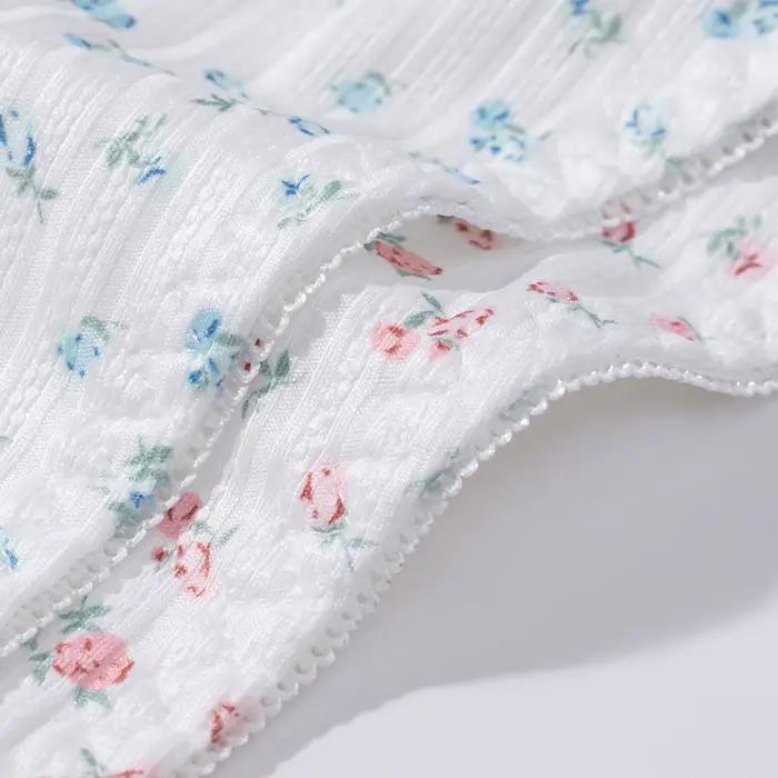 Culotte femme sous-vêtements respirants fleurs douces Lingerie Sexy mignon