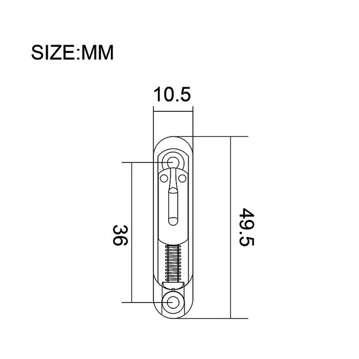 JEBridge à cordes simples, corps de creux, type fendu, pièces, 4, 5, 6, 7/8, 10.5x49.5mm