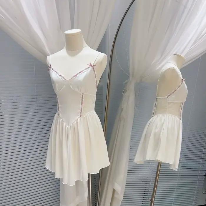 InjCheongsam-Chemise de nuit de femme de chambre vintage pour femmes