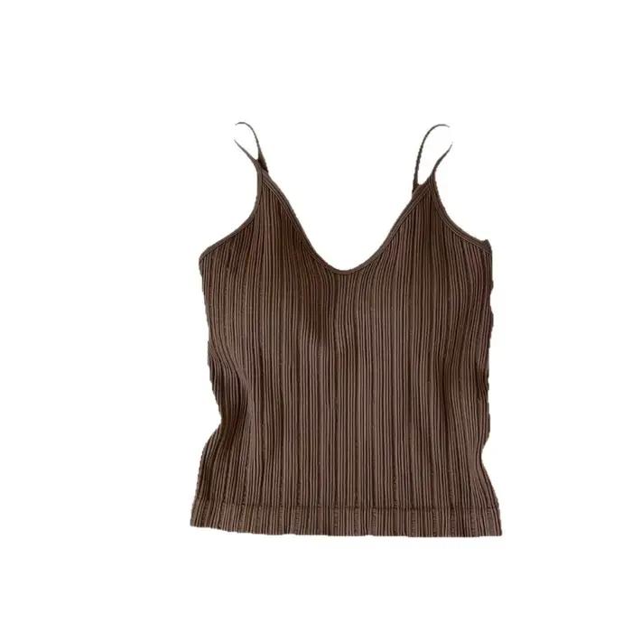 Nouvelle Camisole Col V Sans Manches, Haut Une Pièce à Bonnets Intégrés, Style Halter, Sous-vêtement, Lingerie Française pour Femme