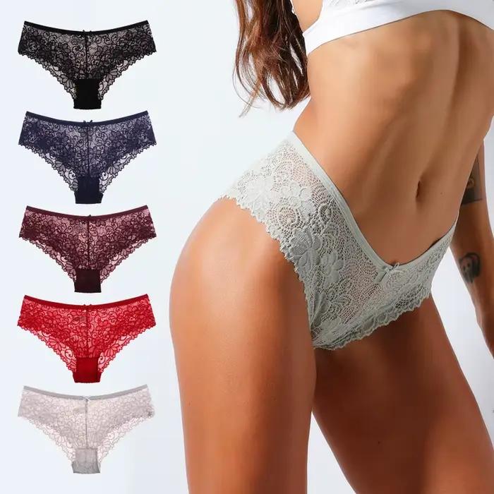 3 pièces culottes pour sous-vêtements de femme Sexy dentelle creuse respirant