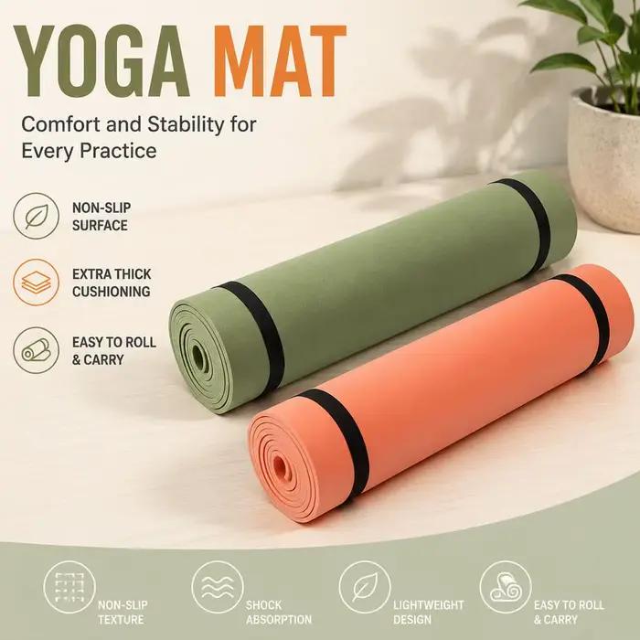 Tapis de fitness antidérapant pour exercices de Pilates, de musculation, de sport, de gymnastique, équipement de fitness