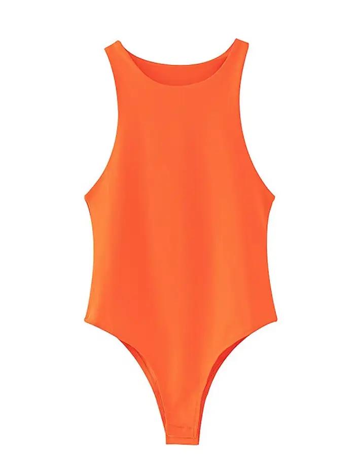 Été solide sexy moulante femmes body femme 8 couleur vert mince