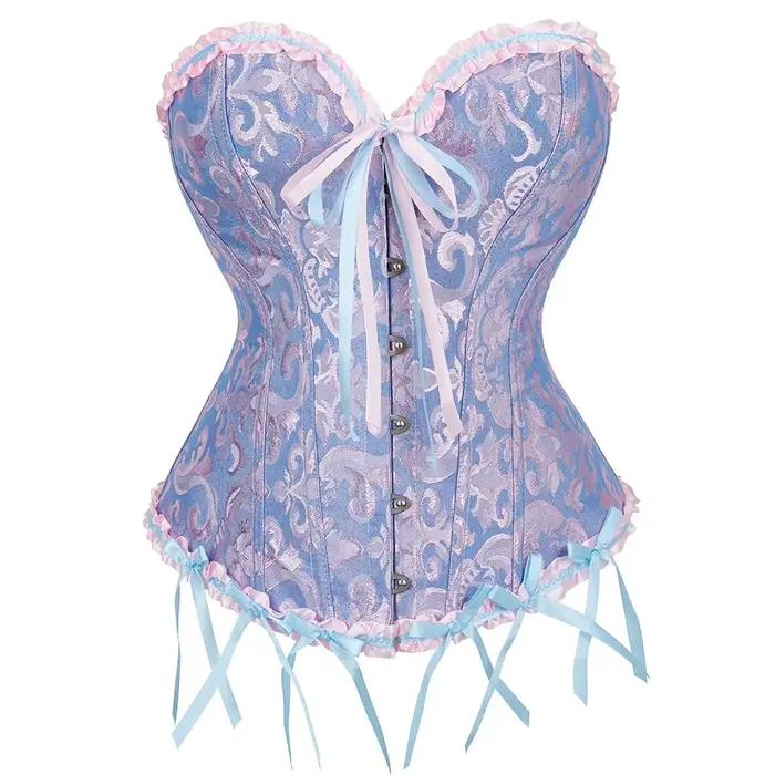 Corsets Top Bustiers Body Shaper pour femmes Overbust Corset Sexy Jacquard Lingerie Vintage Costume victorien grande taille Corselet